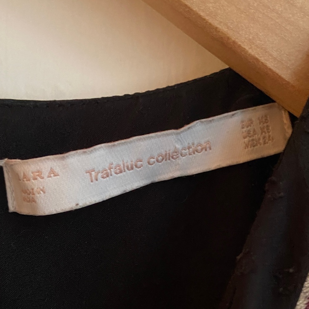 Zara Black Mini Dress with Floral Embroidery - Picture 2 of 2